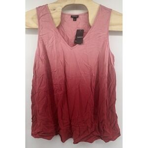 Torrid 1 Red Dip Dye Challis Tank Top Blouse New Womens Plus New